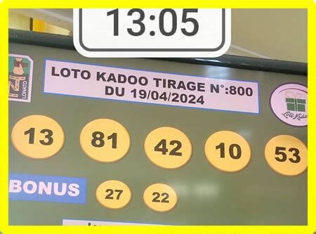 Résultats du loto Kadoo tirage 800 – LOTTO ou LOTO TOGO: .